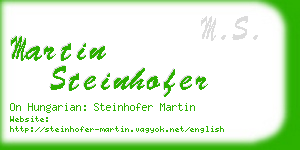 martin steinhofer business card